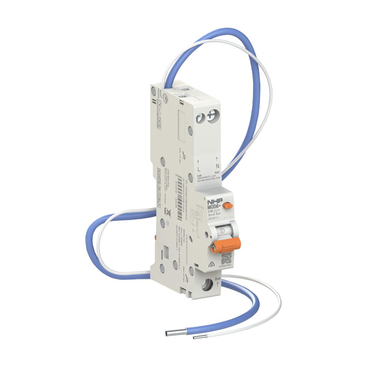 RCBO MOD6+ 1P+N 20A 6KA 30MA 1 MODULE