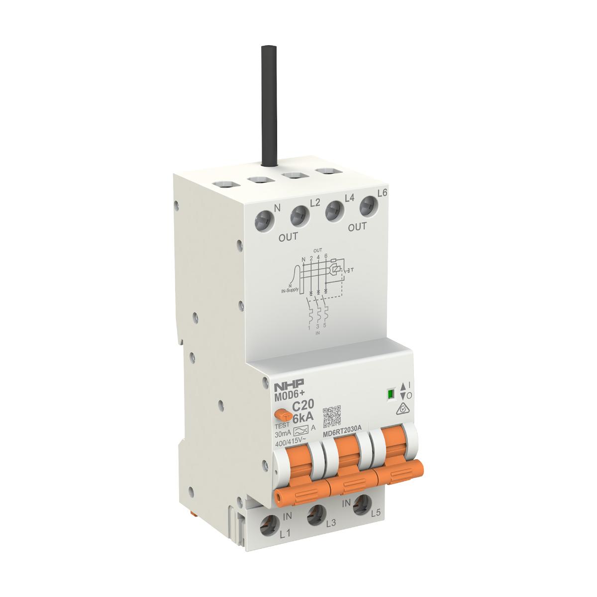 RCBO MOD6+ 3P+N 40A 6KA 30MA 3 MODULE
