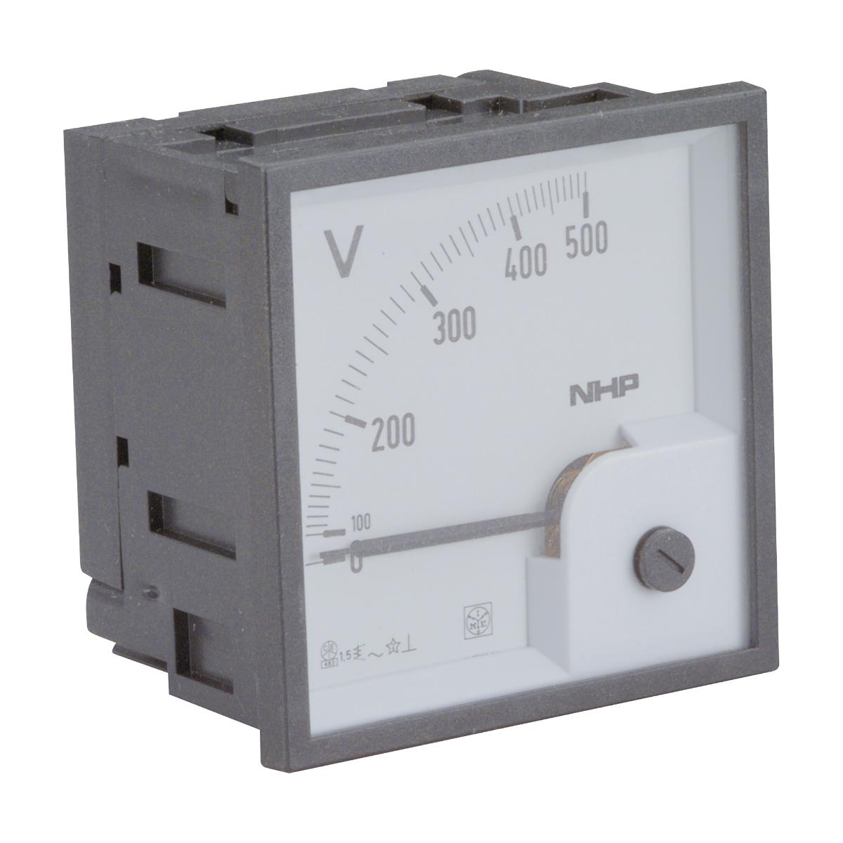 VOLTMETER 500VAC 48 X 48MM ANALOG
