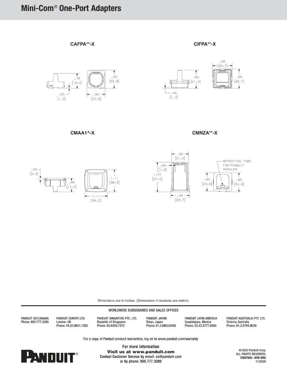 MINICOM FACEPLATE ADAPTOR CLIP/HPM WHT