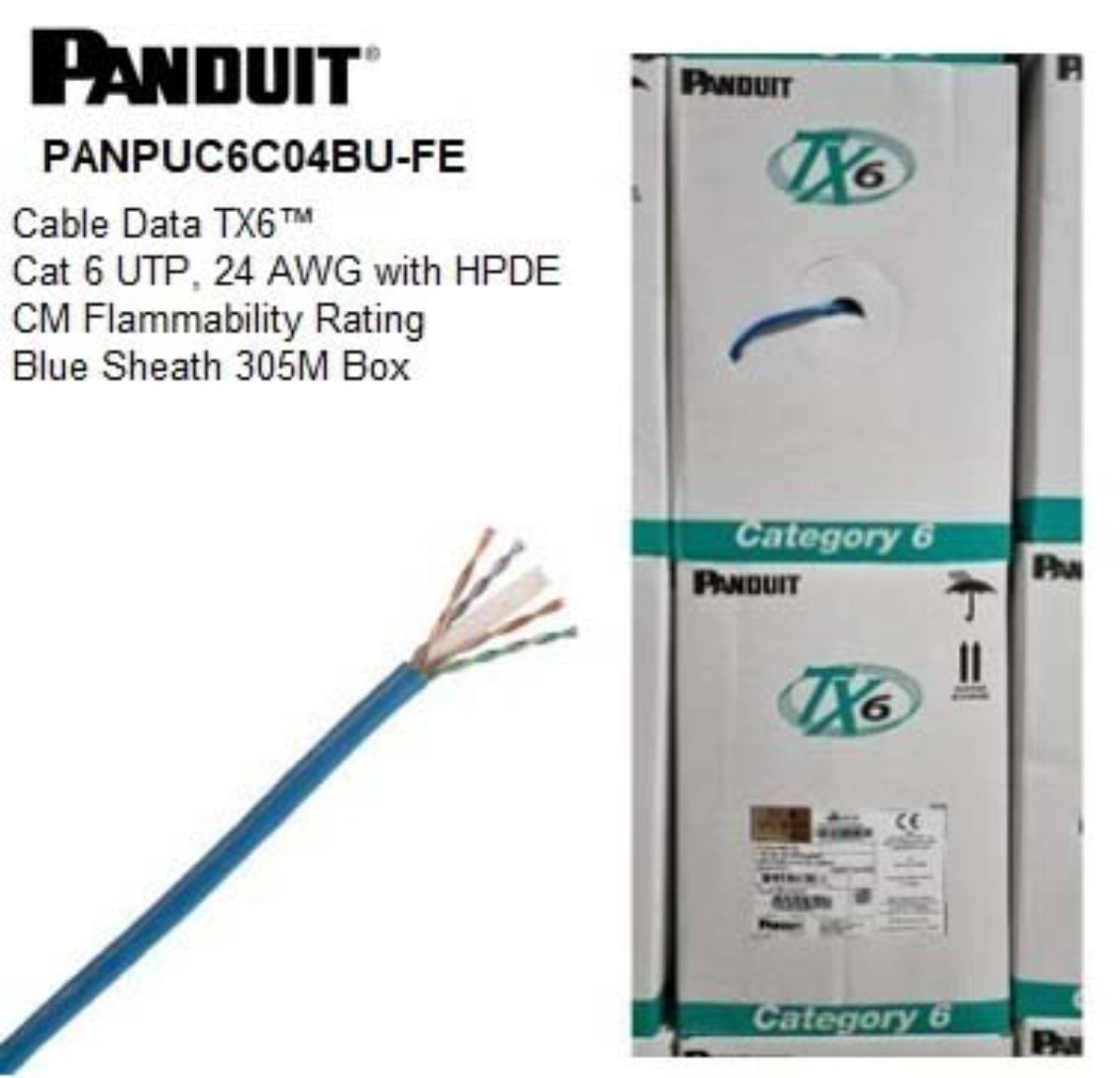 CABLE DATA PAN-NET TX6 CAT6 UTP 305M BOX