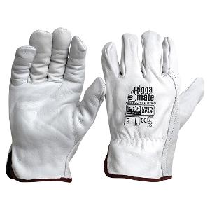 GLOVES RIGGAMATE COW GRAIN NAT/GREY SZ M GLOVES RIGGAMATE COW GRAIN NAT/GREY SZ M