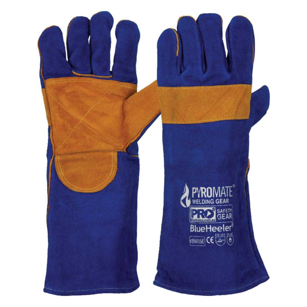 WELDING GLOVES BLUE & GOLD KEVLAR STITCH