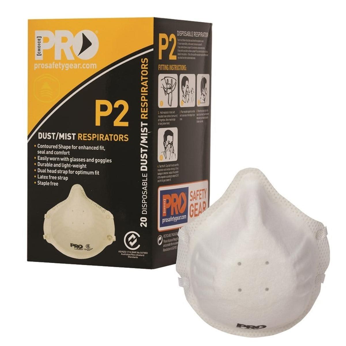 P2 RESPIRATOR NO VALVE 20 BOX