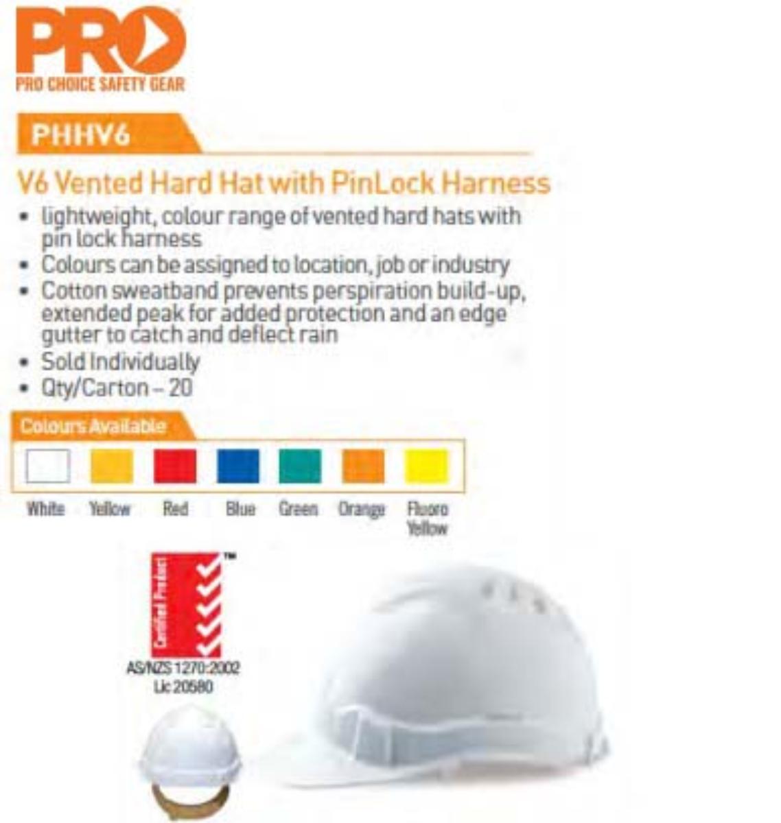 HARD HAT VENTED WHITE PIN LOCK