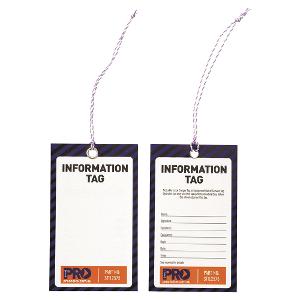 INFORMATION SAFETY TAGS BLANK 100 PACK INFORMATION SAFETY TAGS BLANK 100 PACK