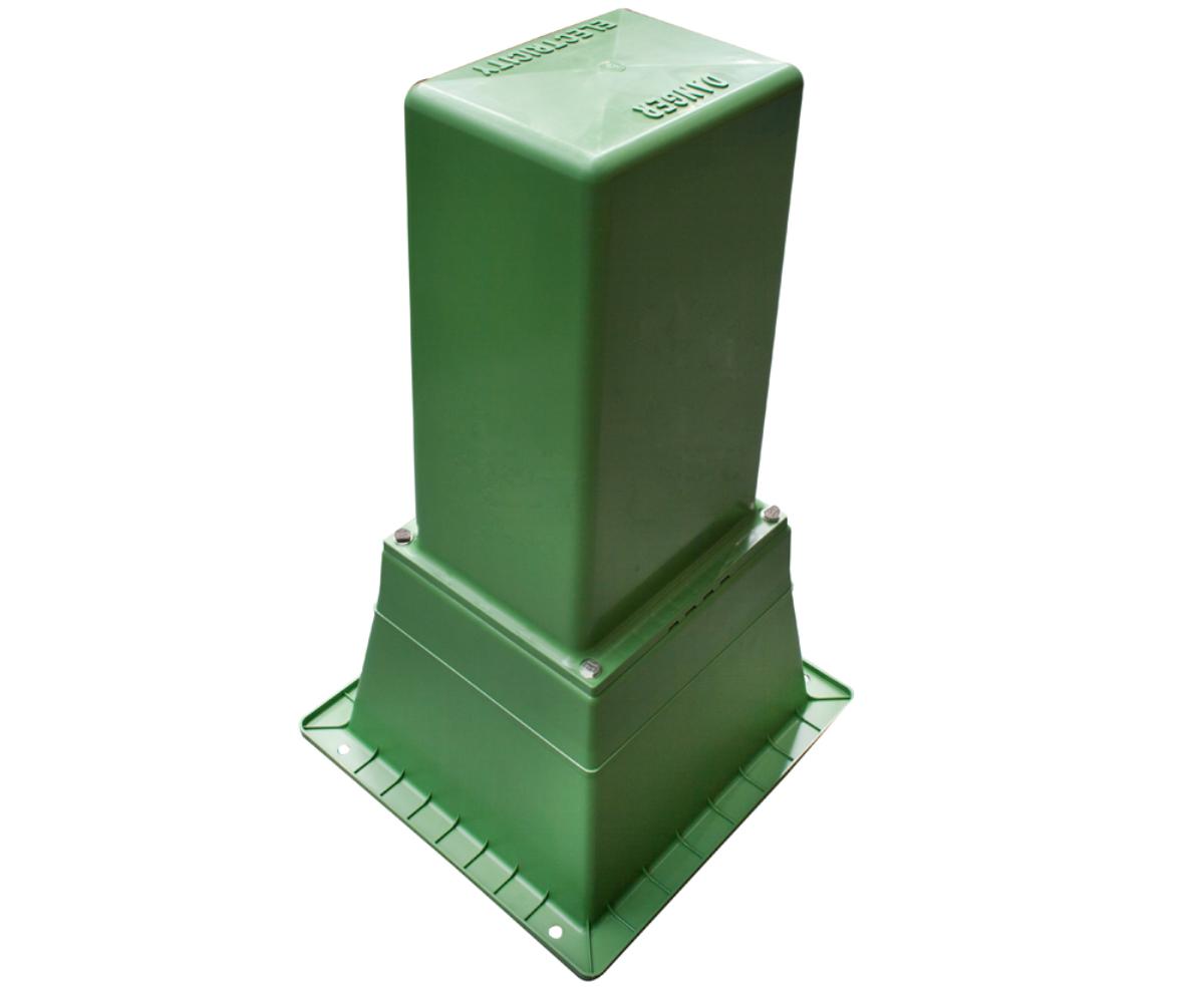 TALL PILLAR BOX LID & BASE VENTED GREEN