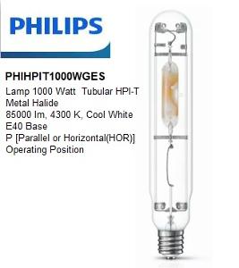 M/H LAMP 1000W GES E40 CLEAR TUBULAR HOR M/H LAMP 1000W GES E40 CLEAR TUBULAR HOR