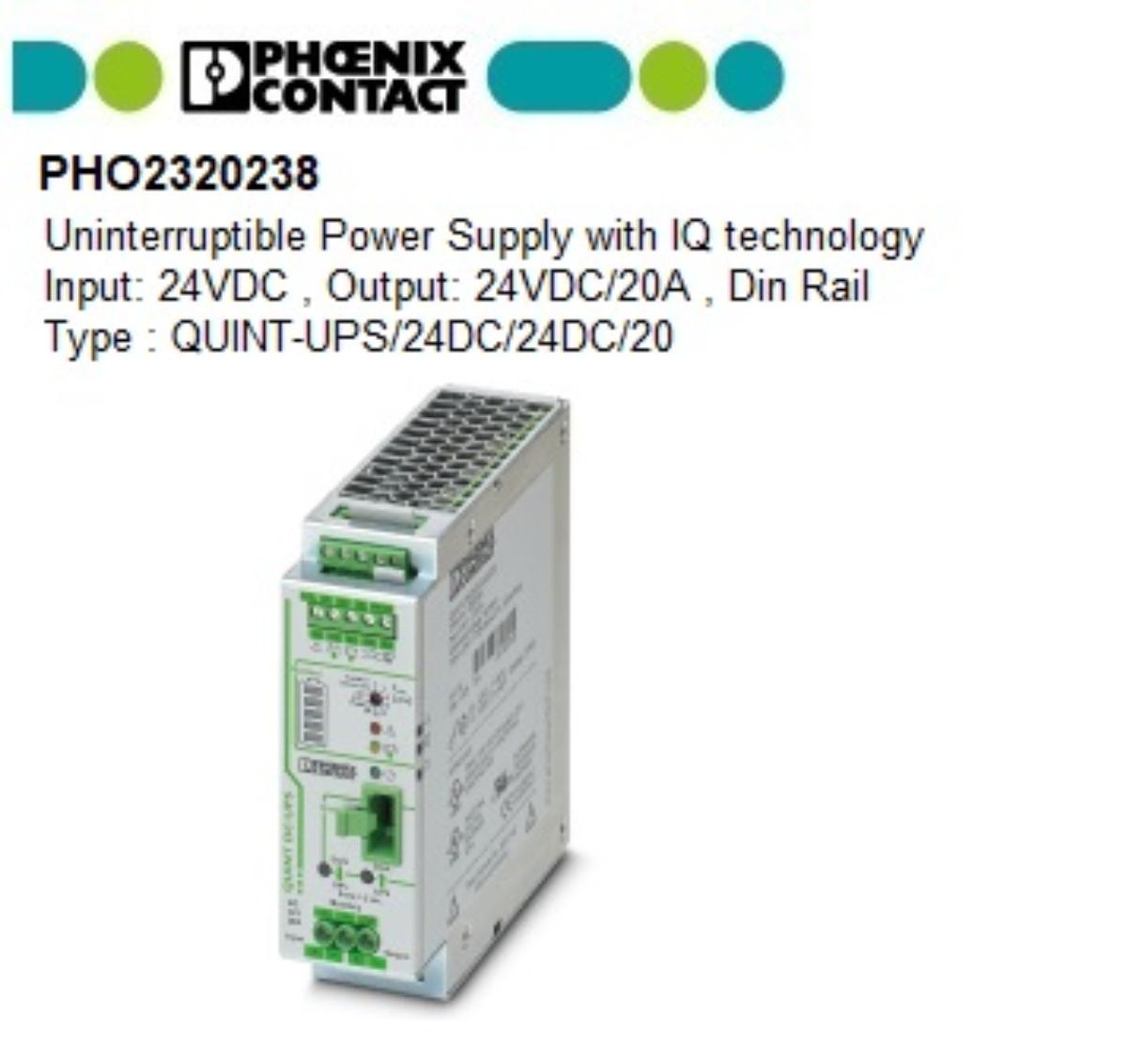 QUINT-UPS/ 24DC/ 24DC/20 UNINTERRUPTIBLE