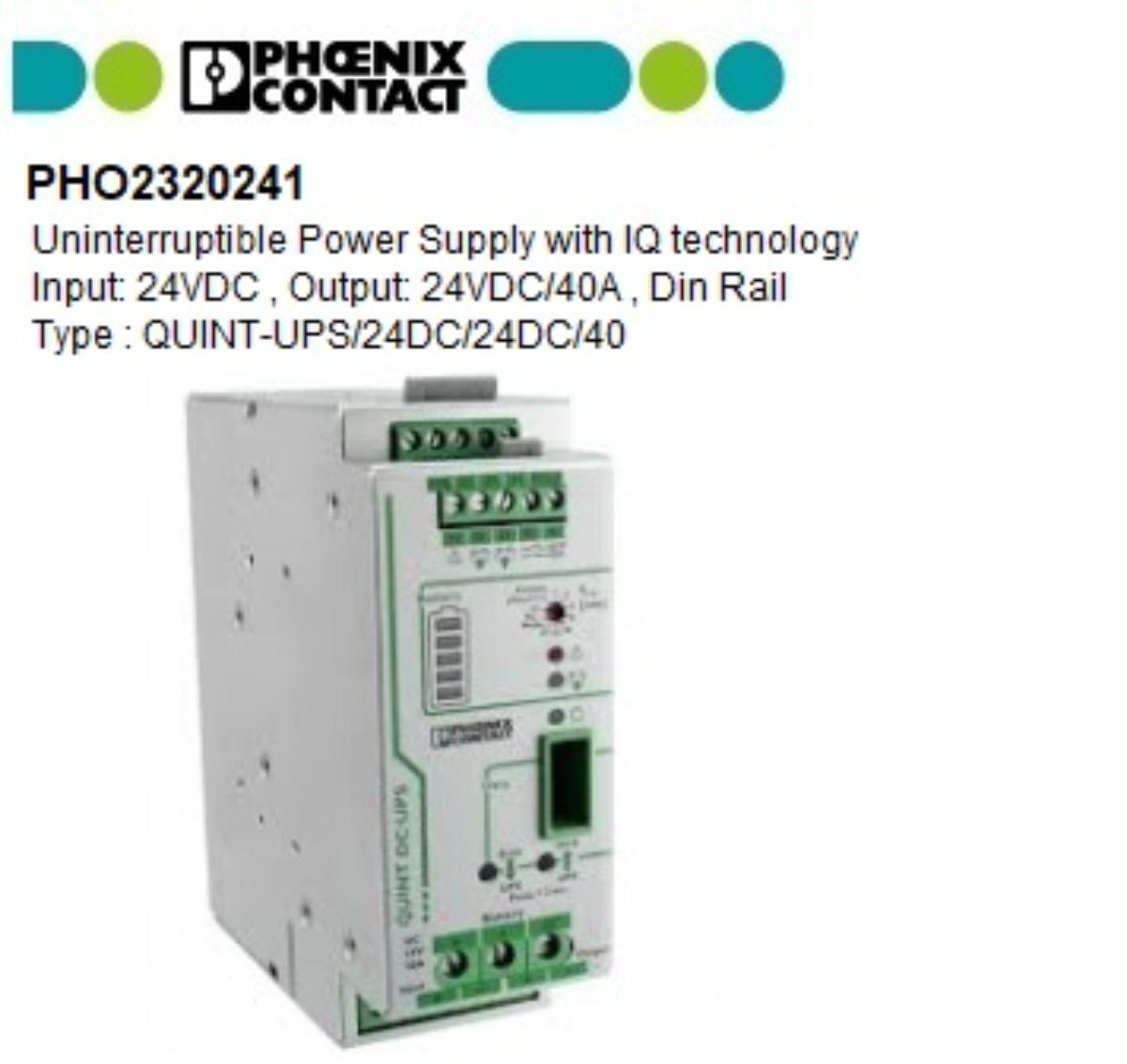 QUINT-UPS/ 24DC/ 24DC/40 UNINTERRUPTIBLE