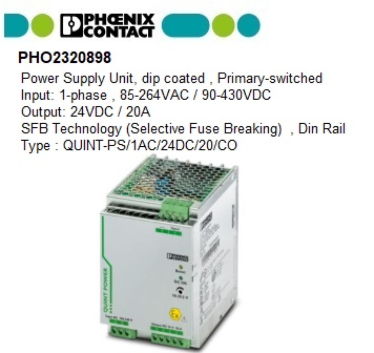 QUINT-PS/1AC/24DC/20/CO PRIMARY-SWITCHED