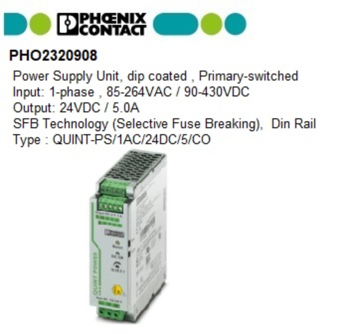 QUINT-PS/1AC/24DC/ 5/CO PRIMARY-SWITCHED
