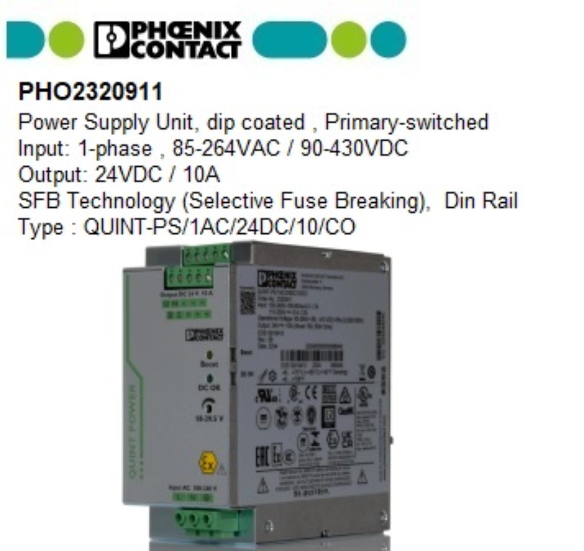 QUINT-PS/1AC/24DC/10/CO PRIMARY-SWITCHED