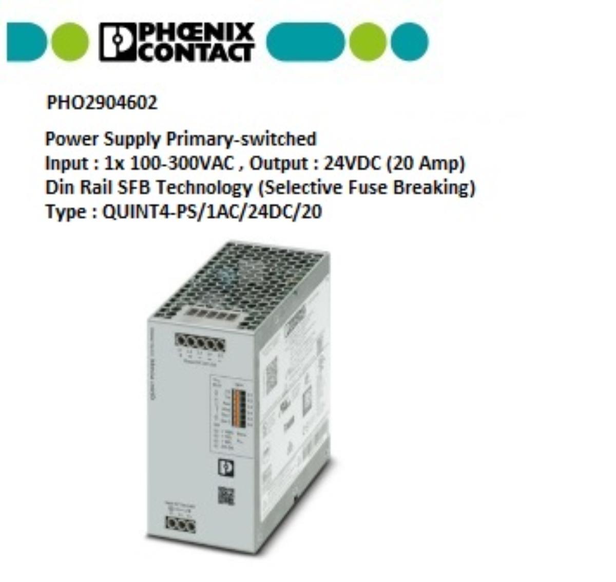 QUINT4-PS/1AC/24DC/20 PRIMARY-SWITCHED Q