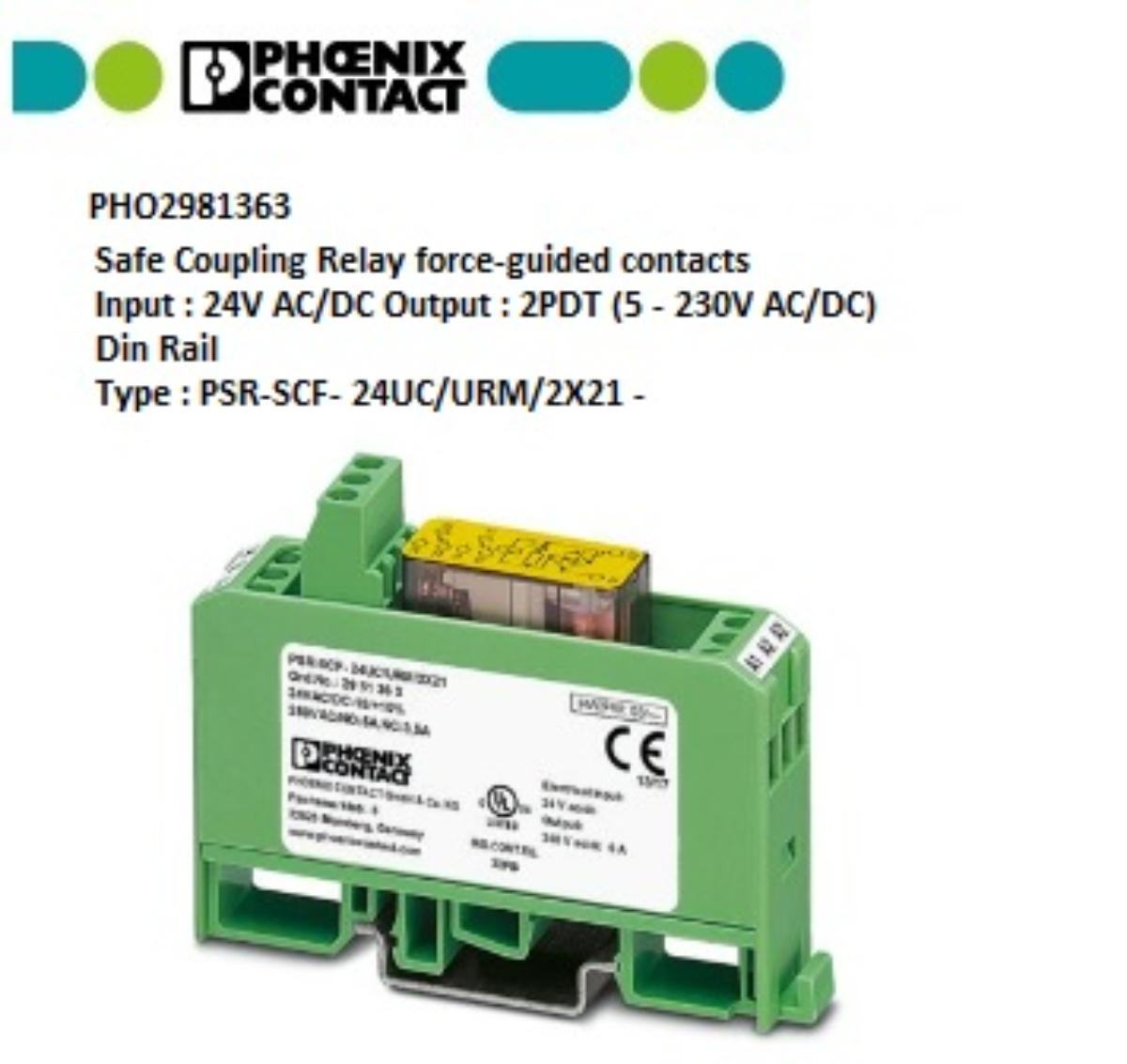PSR-SCF- 24UC/URM/2X21 SAFE COUPLING REL