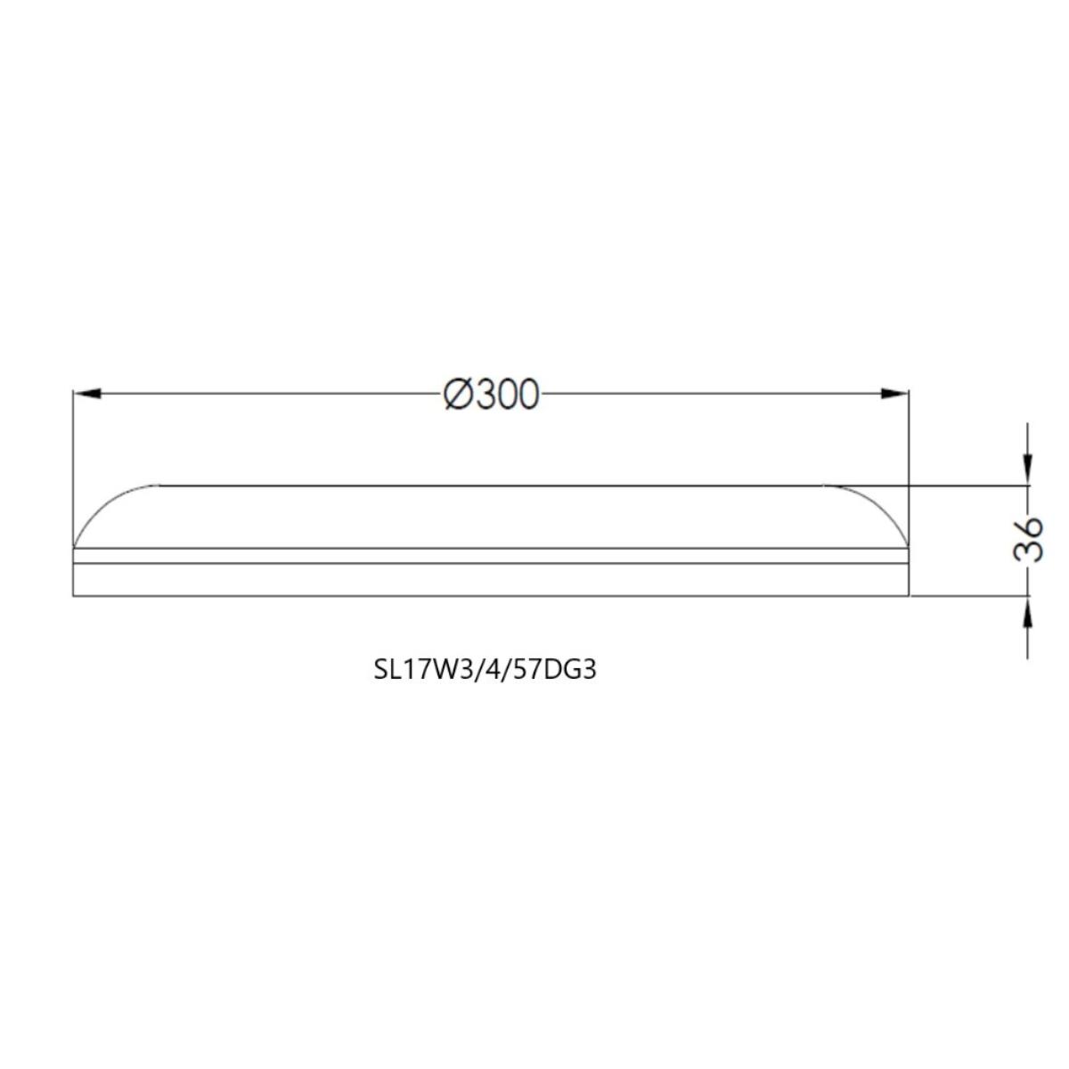 LED SLIMLINE OYSTER GEN3 17W CCT 300MM