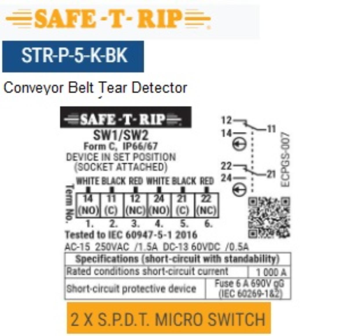 SAFE-T-RIP SWITCH 2XSPDT MICRO DIN TERMS