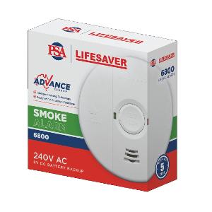 LIFESAVER 240VAC/9VDC BACKUP. SMOKE ALAR