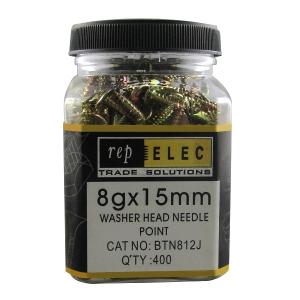 SCREW WASHER HEAD N/P 8GX15MM 400PK SCREW WASHER HEAD N/P 8GX15MM 400PK