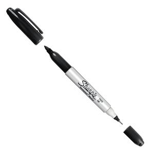 SHARPIE TWIN TIP MARKER FINE/ULTRA BLACK