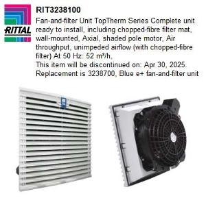 FAN & FILTER UNIT 52M3/HR 230VAC FAN & FILTER UNIT 52M3/HR 230VAC