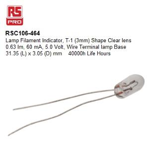 LAMP CART WIRE ENDED SUB MINIATURE LAMP CART WIRE ENDED SUB MINIATURE