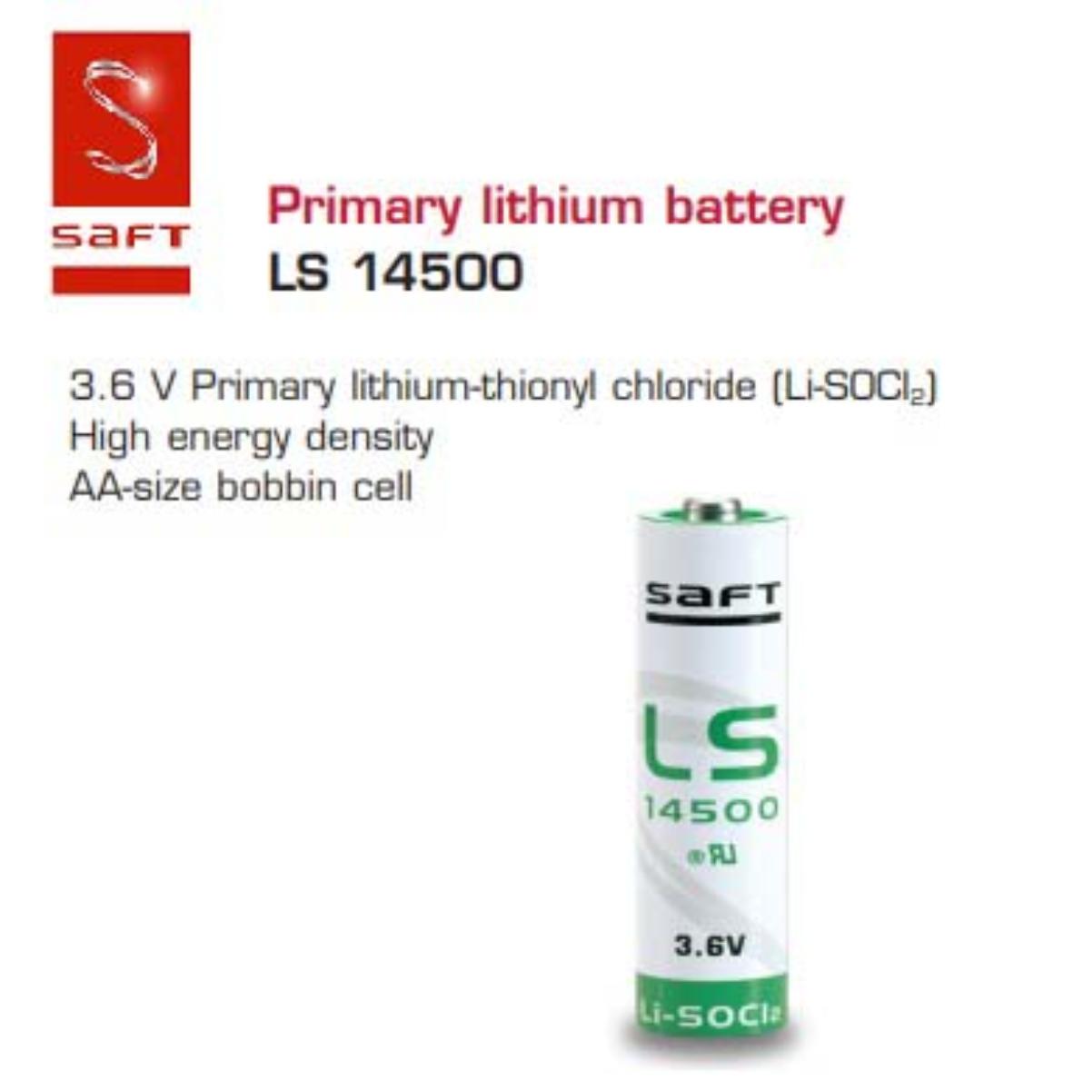 SAFT LITHIUM THIONYL CHLORIDE AA BATTERY