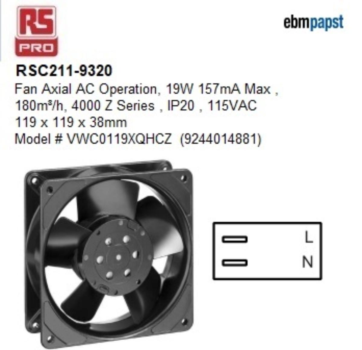 FAN CIRC AXIAL 120MM DIA