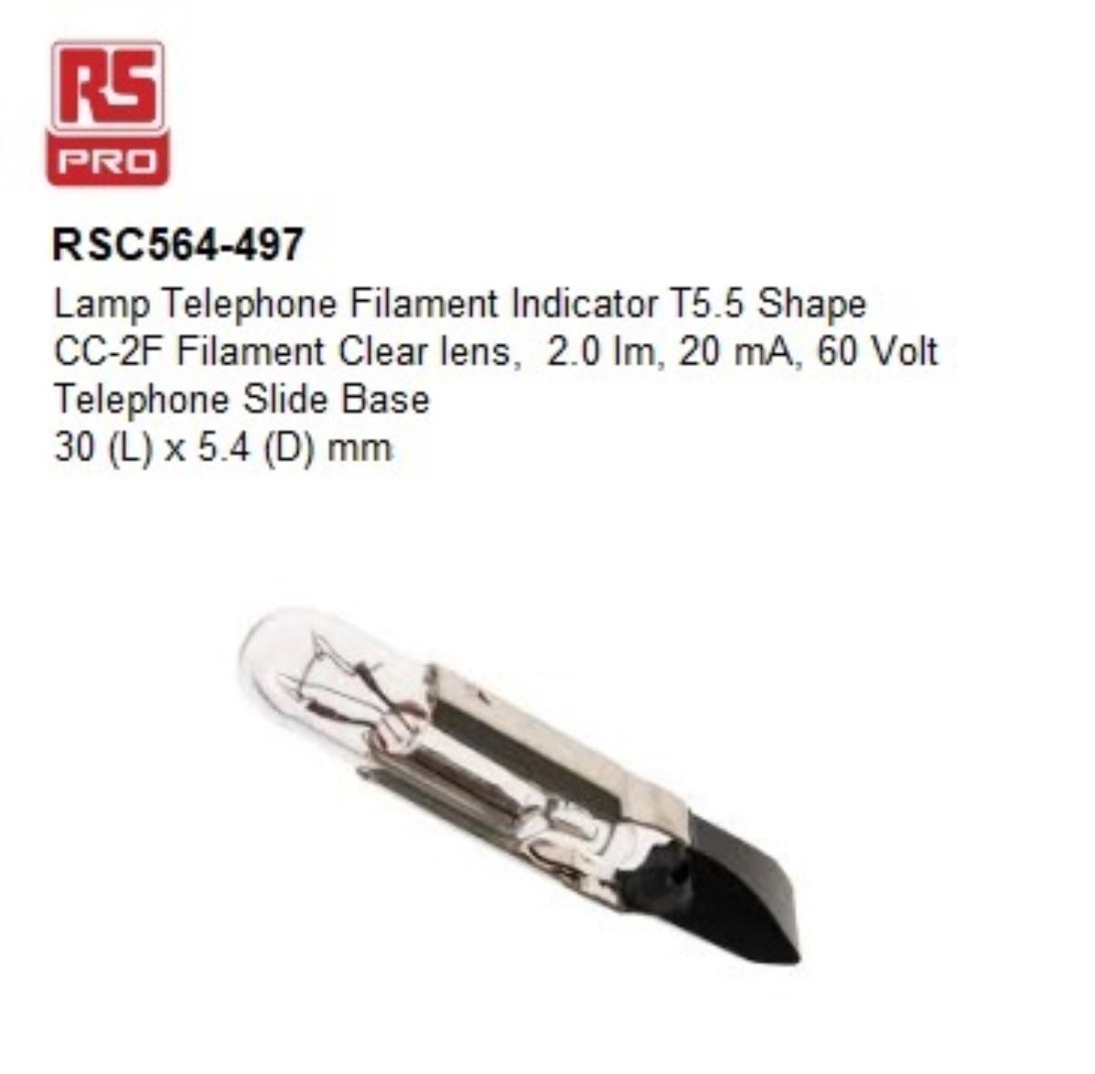 LAMP INCAND 60VAC TELEPHONE SLIDE BASE