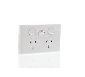 DOUBLE GPO 10A 250V WITH EXTRA SWITCH