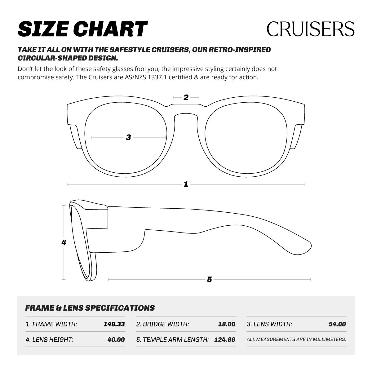 CRUISER SAFE GLASSES MAT BLK FR POL LENS