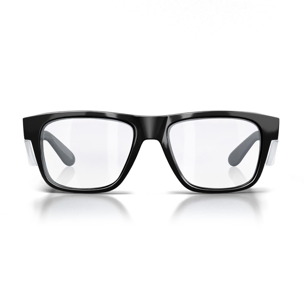 FUSIONS SAFE GLASSES BLK FRAME CLR LENS