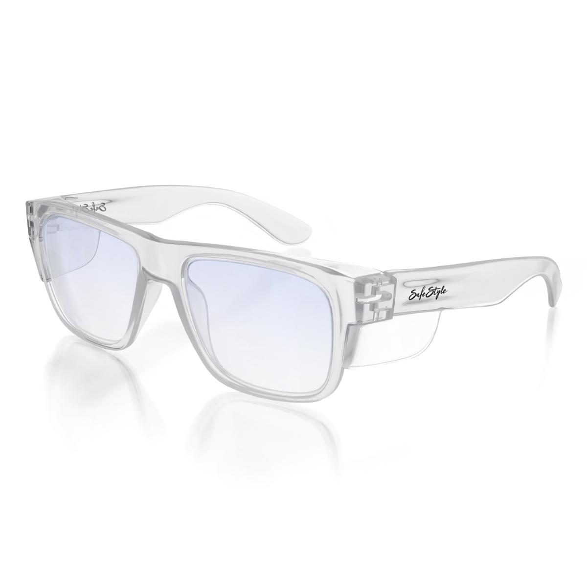 FUSIONS SAFE GLASSES CLR FRAME BLU LENS