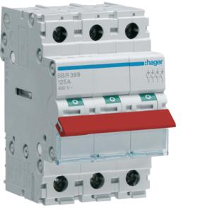 MAIN SWITCH ISOLATOR 125A 3P RED TOGGLE
