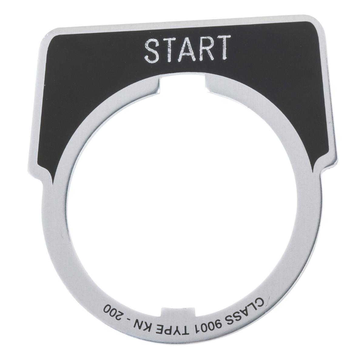 ALUM LEGEND PLATE 30mm START BLK 40X43mm