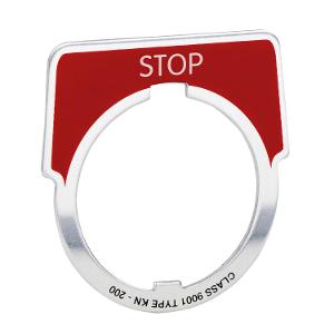 ALUM LEGEND PLATE 30mm STOP RED 40X43mm ALUM LEGEND PLATE 30mm STOP RED 40X43mm