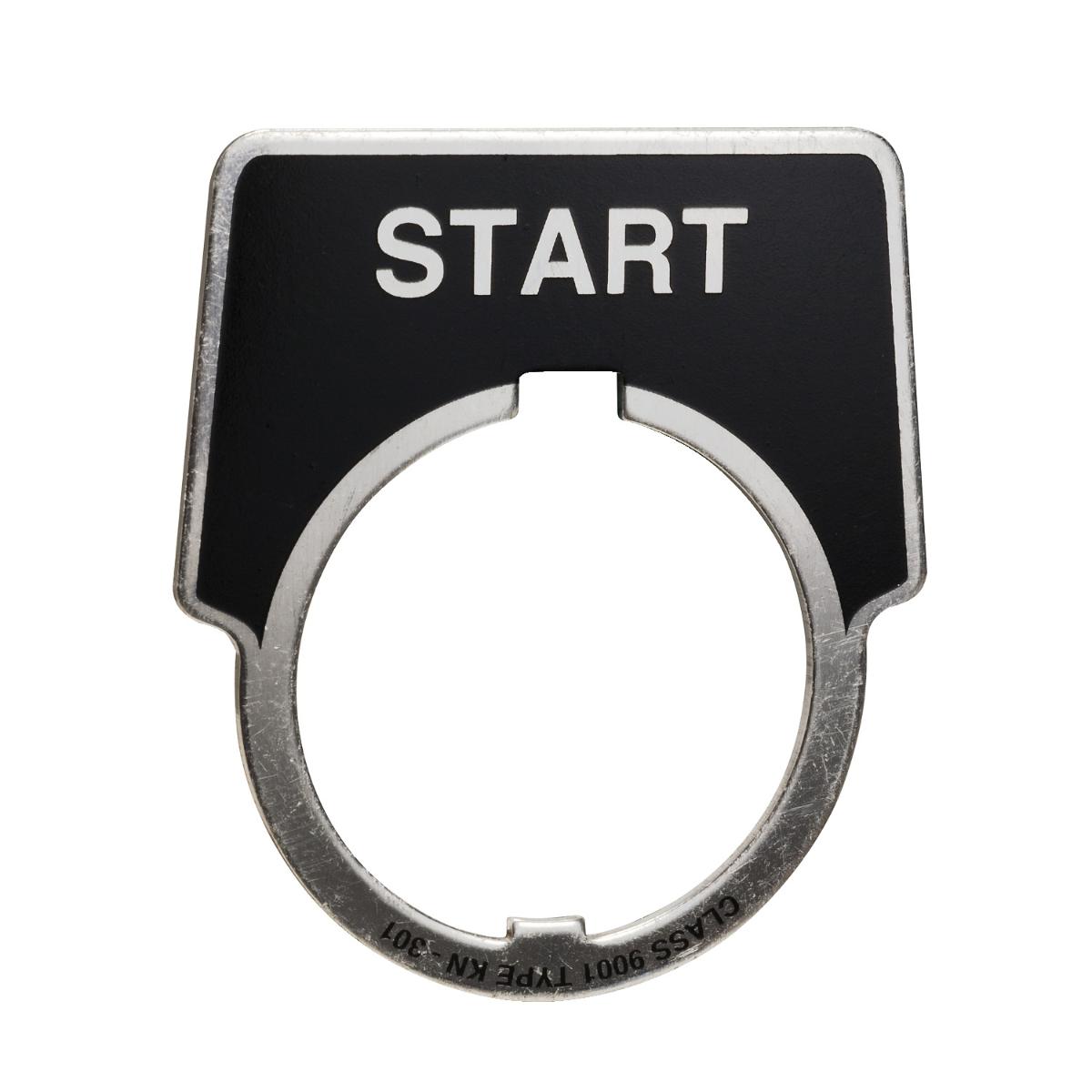 ALUM LEGEND PLATE 30mm START BLK 44X50mm