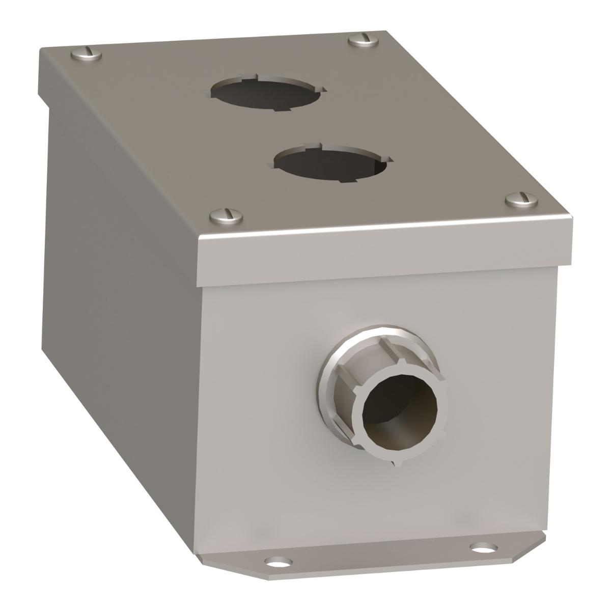 2HOLE EMPTY ENCLOSURE 30mm S/STEEL