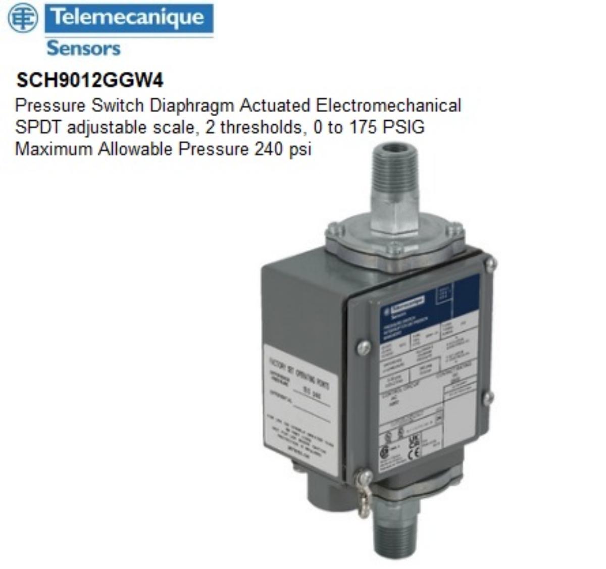 PRESSURE SWITCH 0-1207KPA ADJUST SCALE