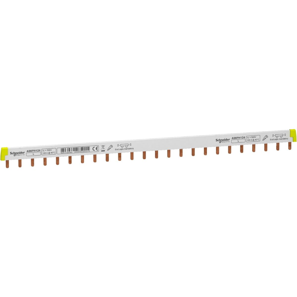 COMB BUSBAR 18MM PITCH 24MODULE 1P 100A