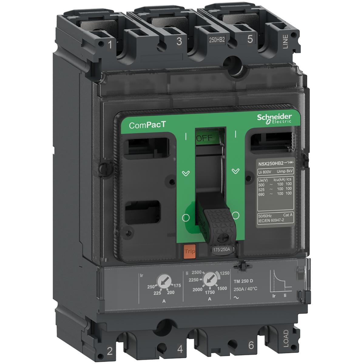 MCCB NSX250F 3 AC 3P 200A TMD