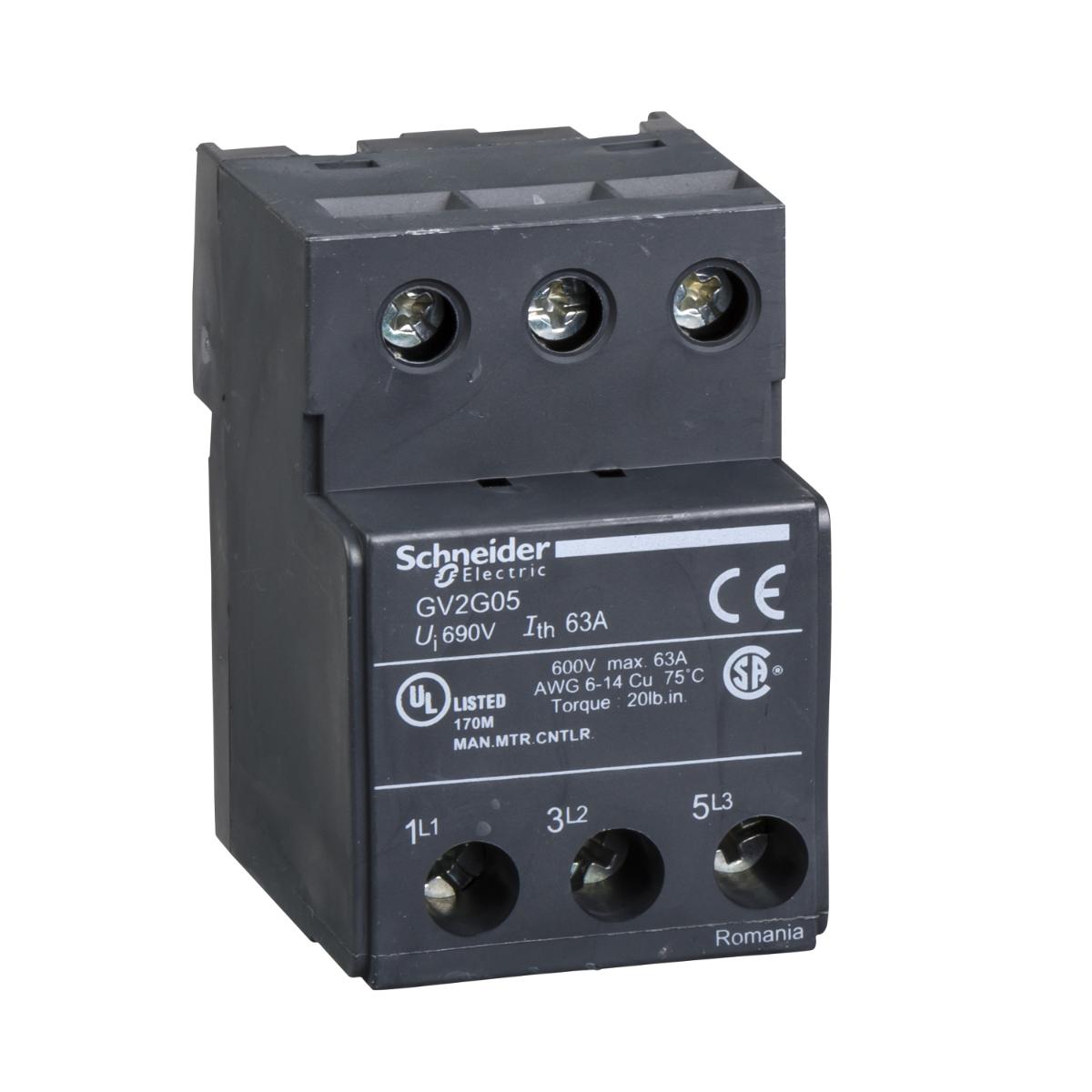 TERMINAL BLOCK 3P 63A FOR GV2