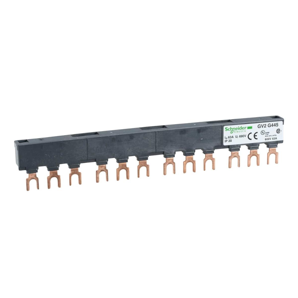 COMB BUSBAR 4 TAPOFFS 45mm PITCH 63A