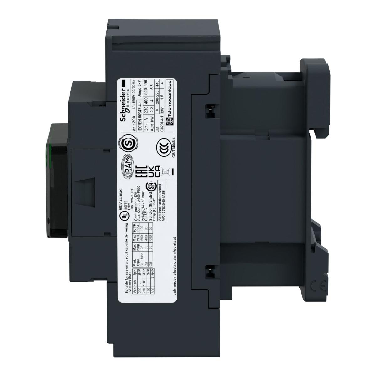 CONTACTOR 3P 9A AC3 4KW 24VDC COIL