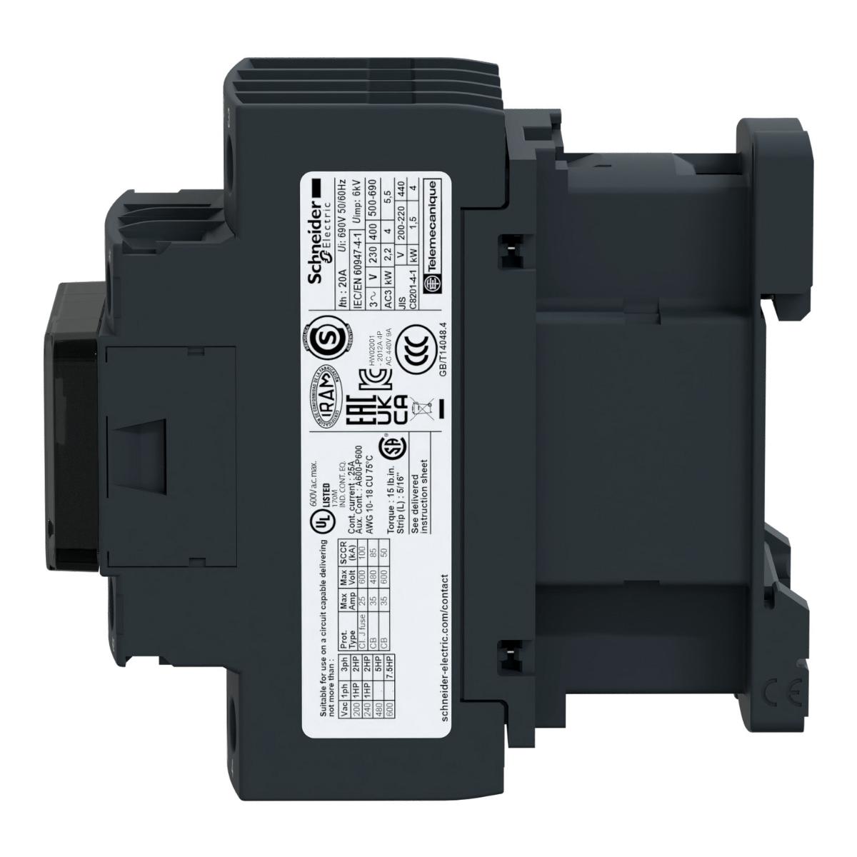 CONTACTOR 4P 25A AC1 24VDC COIL L/C