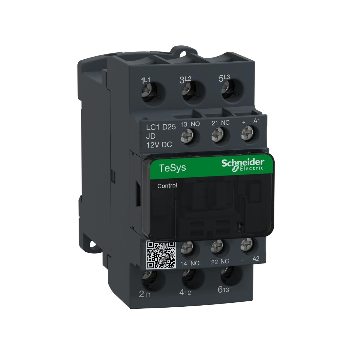 CONTACTOR 3P 25A AC3 11.0KW 12VDC COIL