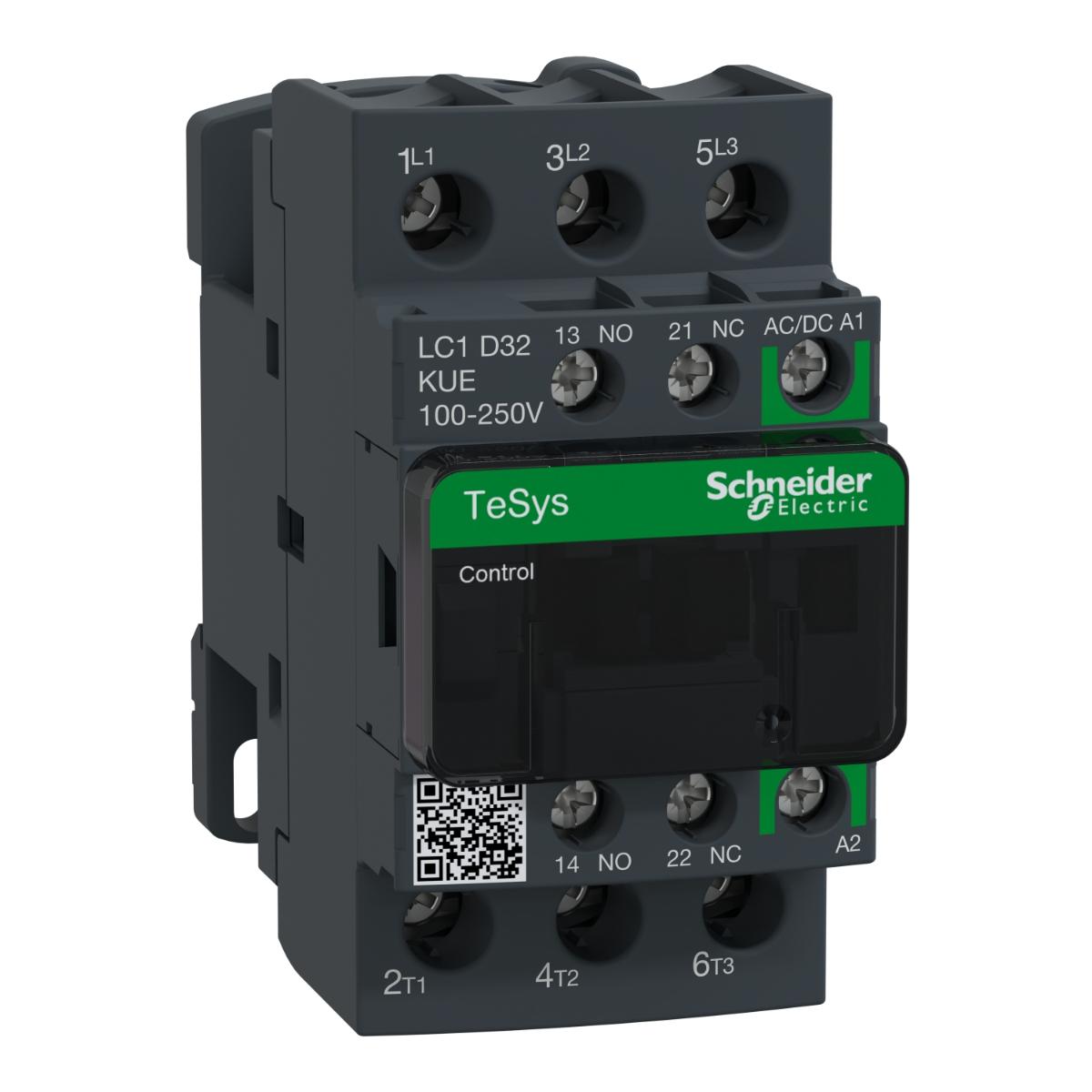 CONTACTOR 3P 32A AC3 15.0KW 100-250VACDC
