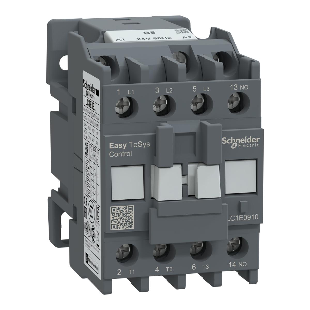 CONTACTOR 3P 4KW 9A AC3 24VAC 1N/O