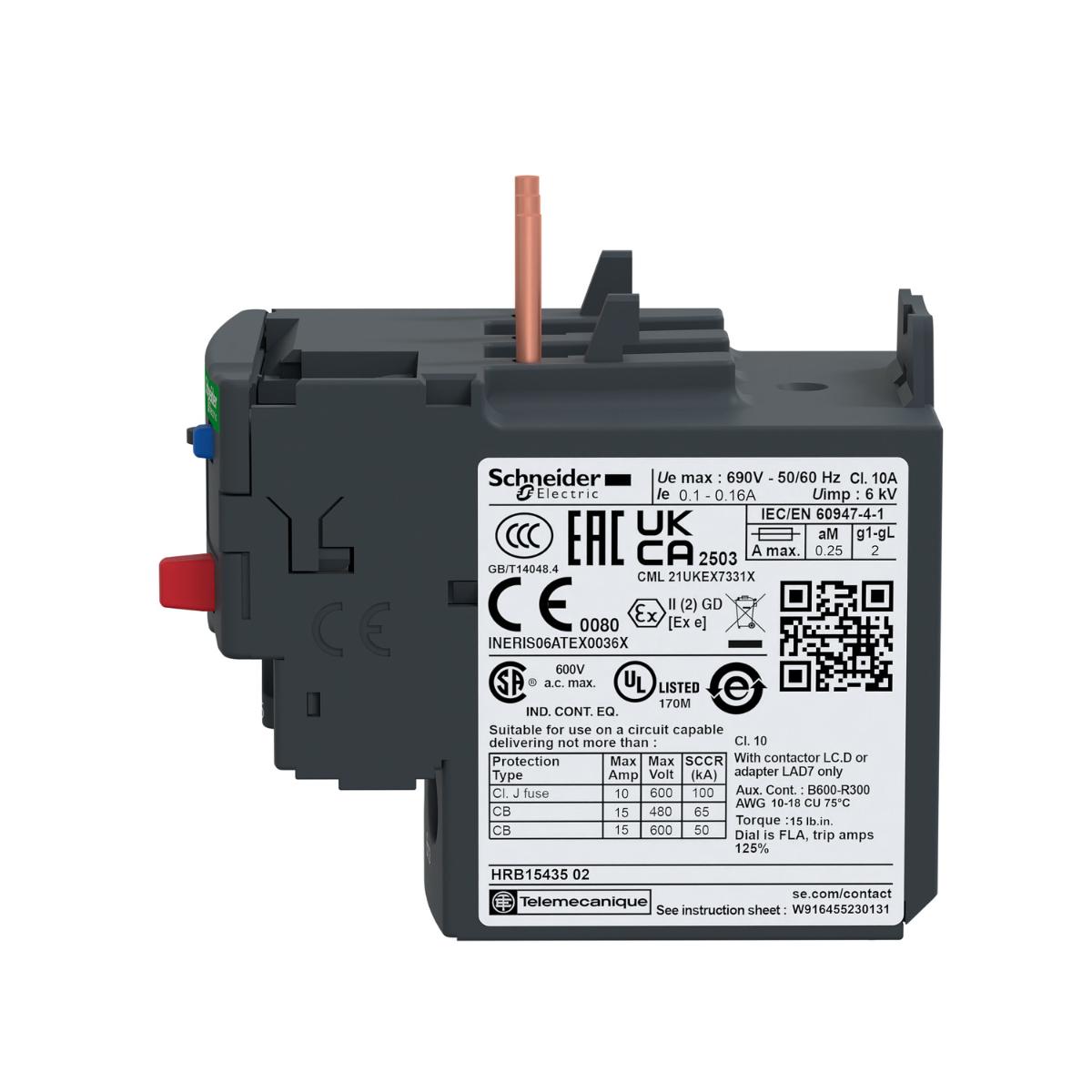 THERMAL OVERLOAD RELAY 2.5-4.0A D09-D38