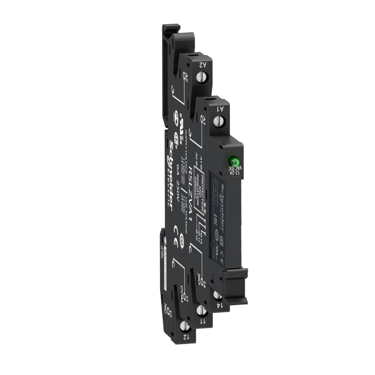 SLIM INTERFACE RELAY 1C/O 24VACDC + LED